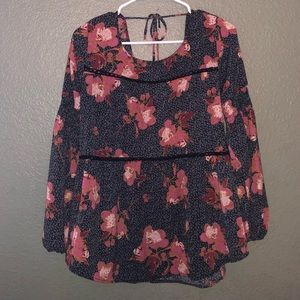 Boho long sleeve floral blouse
